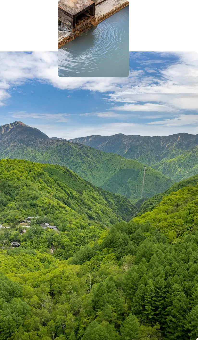 山と水が流れている自然
